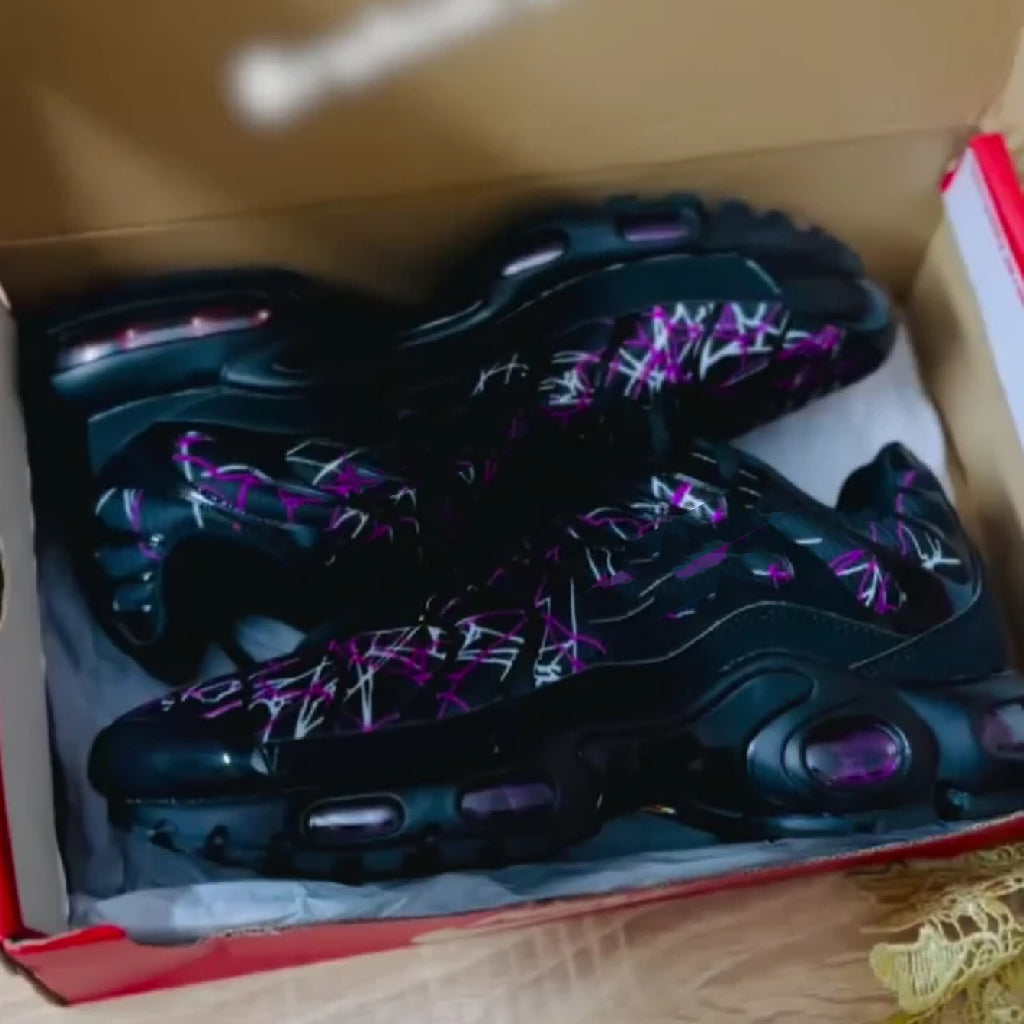 Pink-White Line Sneakers