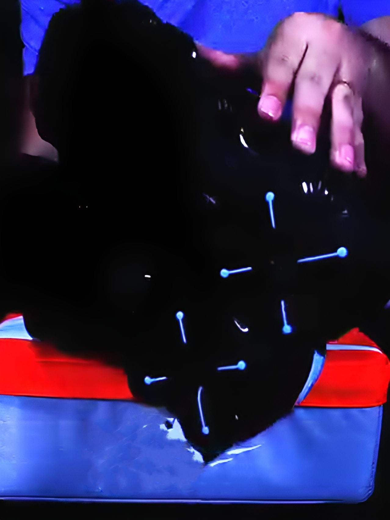 Black Platform Sneakers with Blue Logo