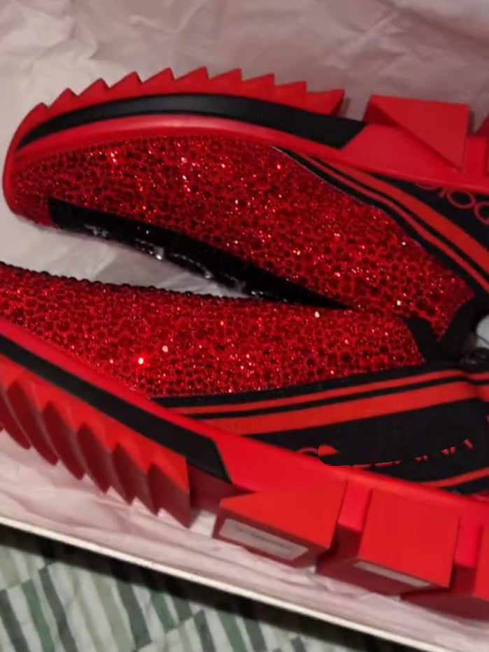 Black-Red Diamond Trend Sneakers