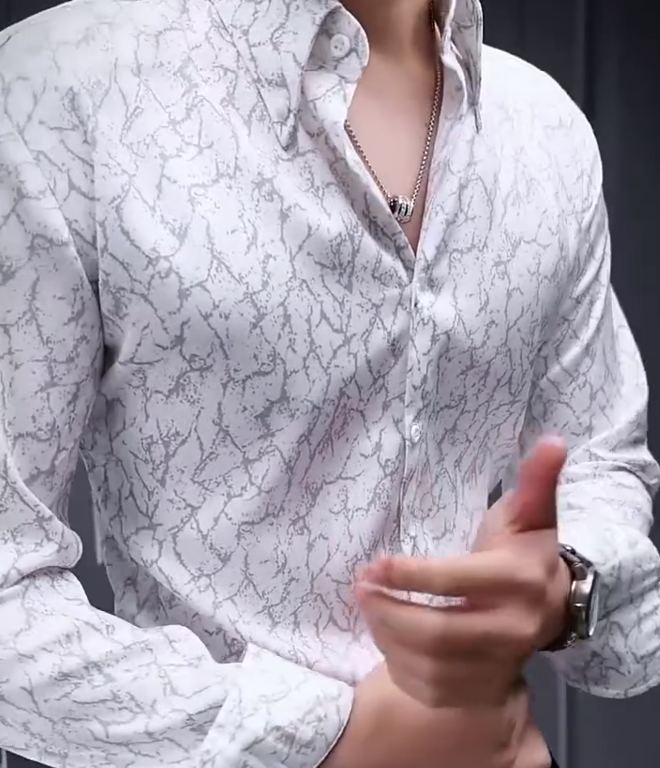 Cracked Domineering Handsome Fashionable Men's Shirt