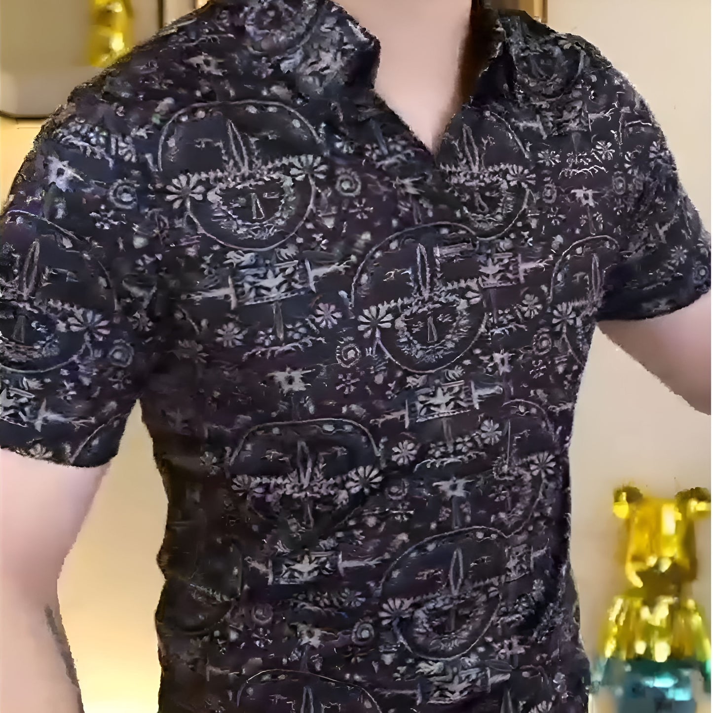 2025 Light luxury quality short-sleeved patterned shirt