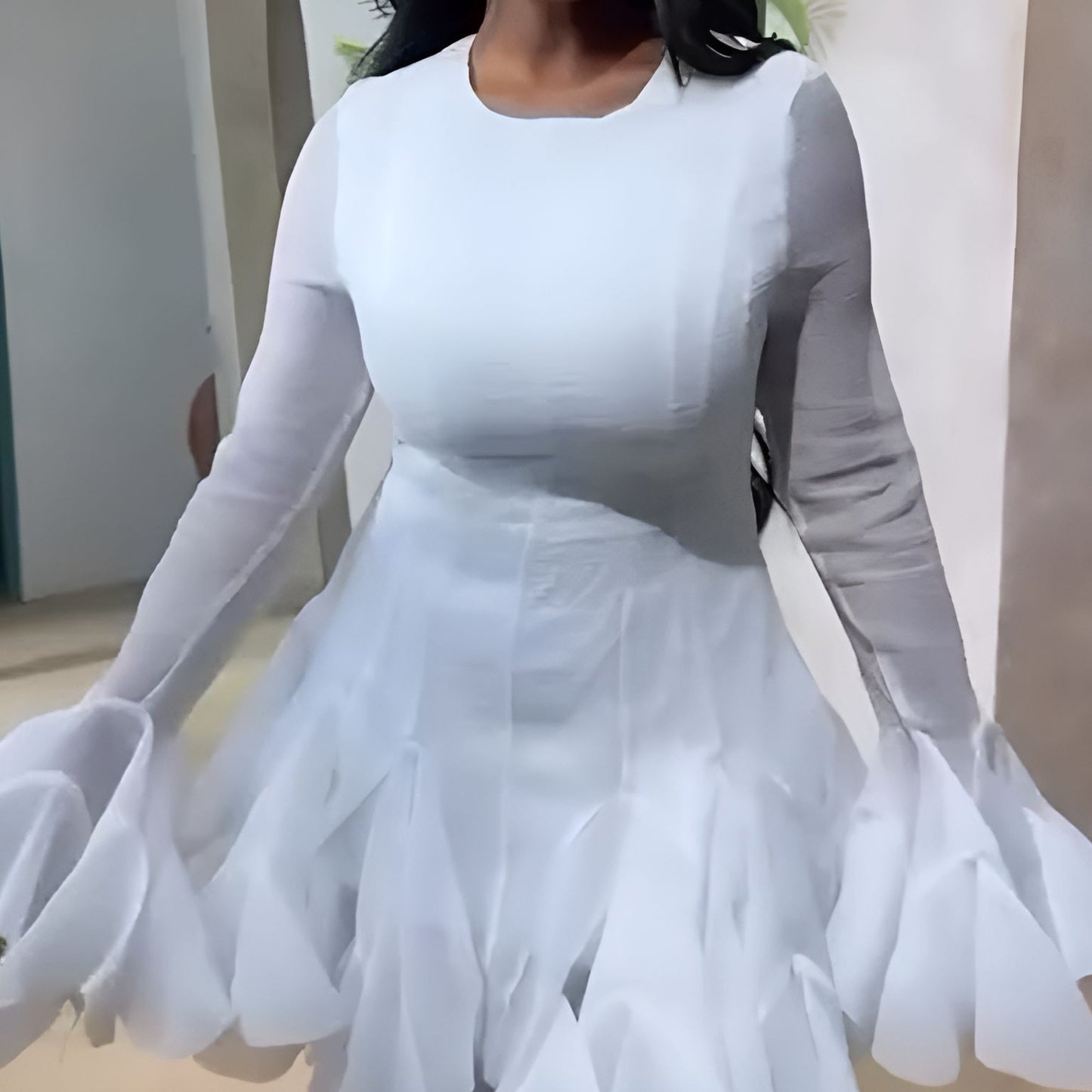 White wave dress