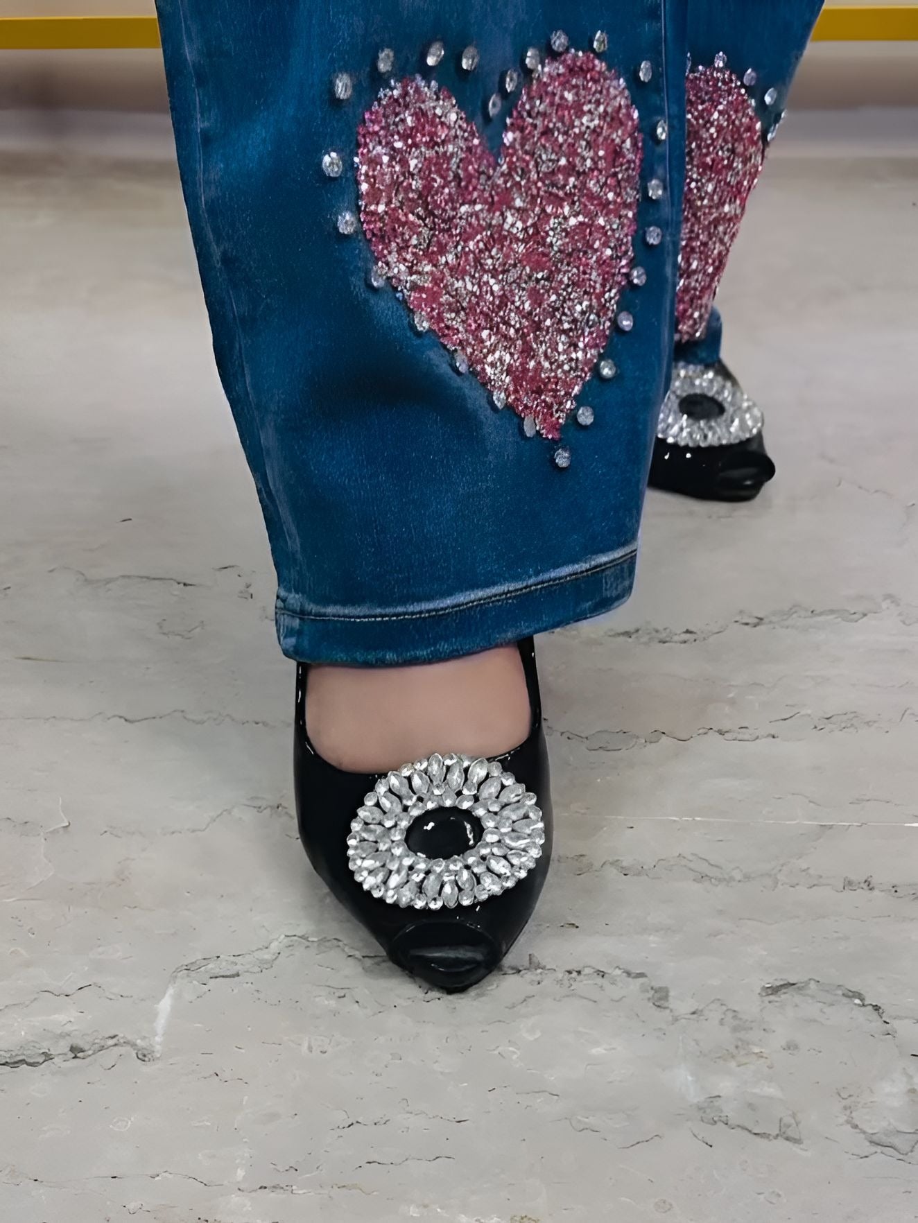 Pink Heart Jeans