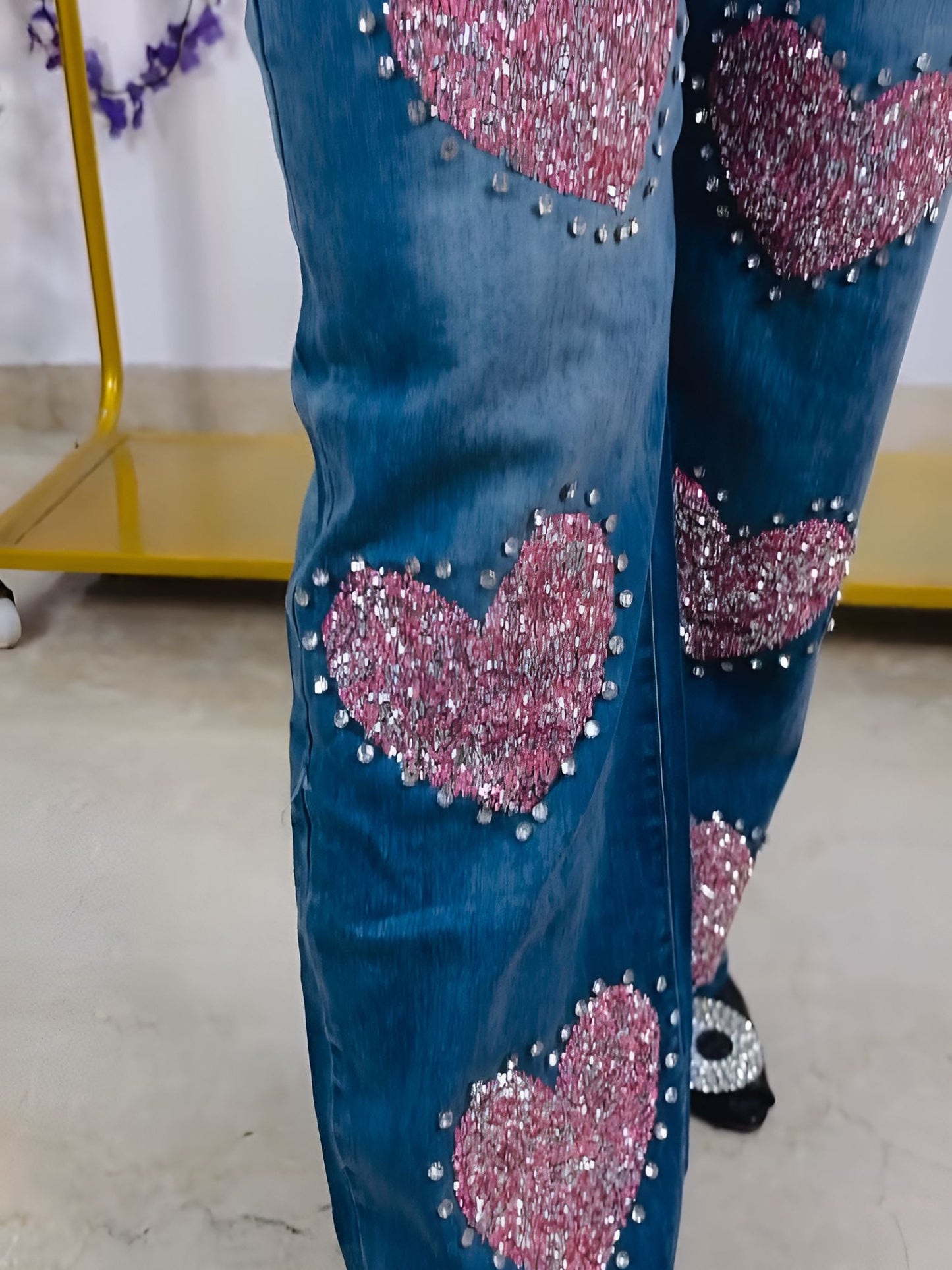 Pink Heart Jeans