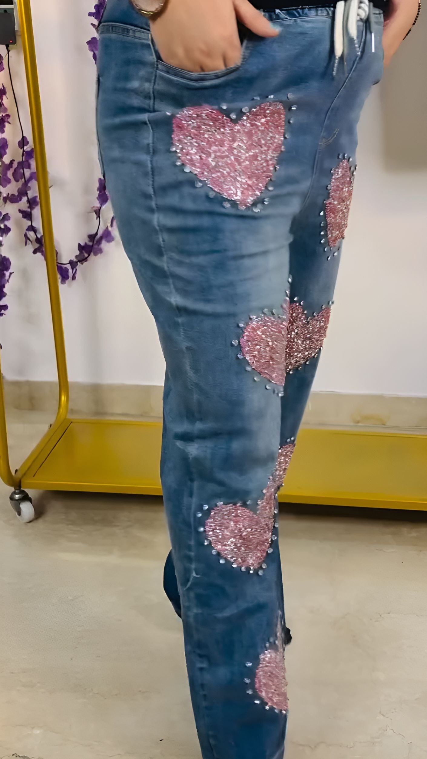 Pink Heart Jeans