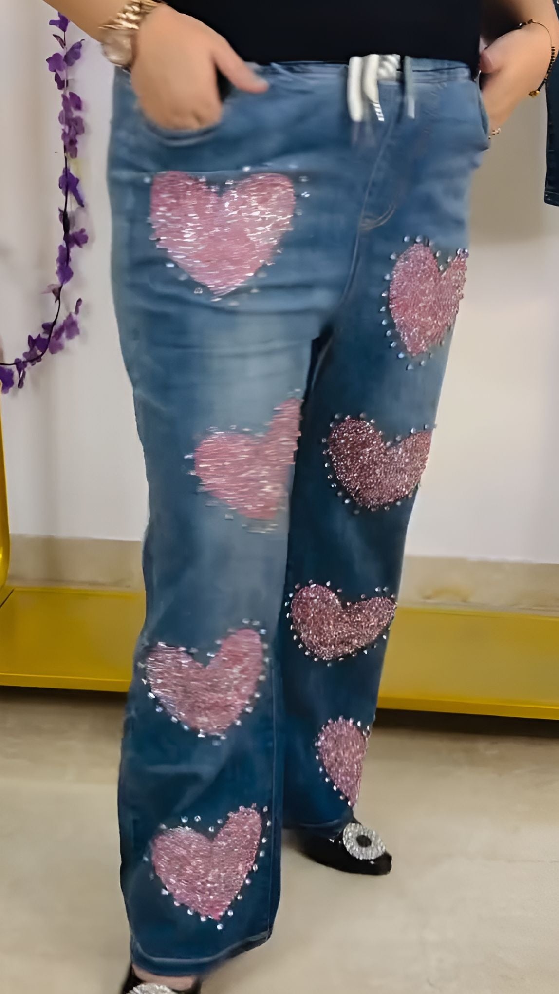 Pink Heart Jeans
