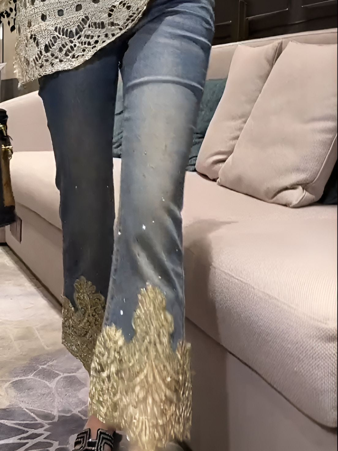 Crown Lace Jeans