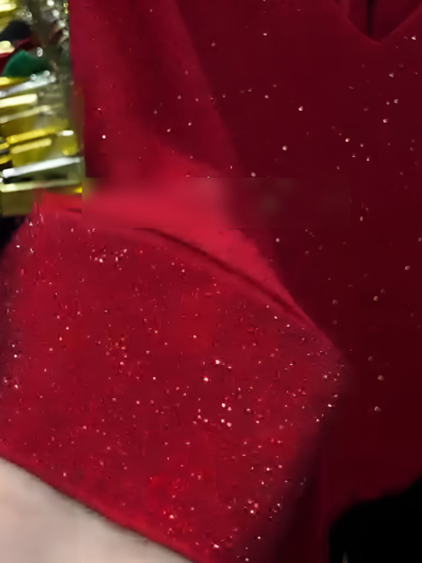 Red diamond-covered women's top
