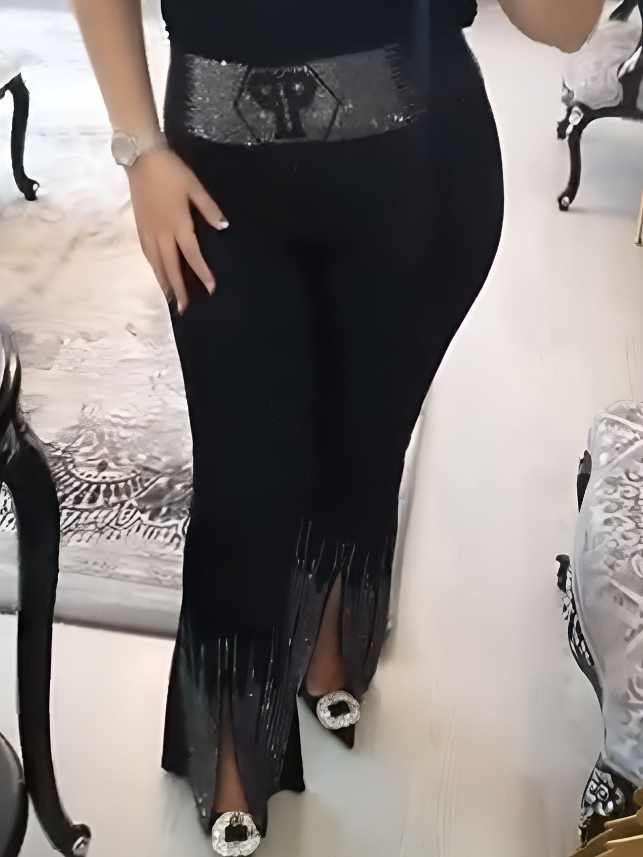 Smart vertical striped diamond pants