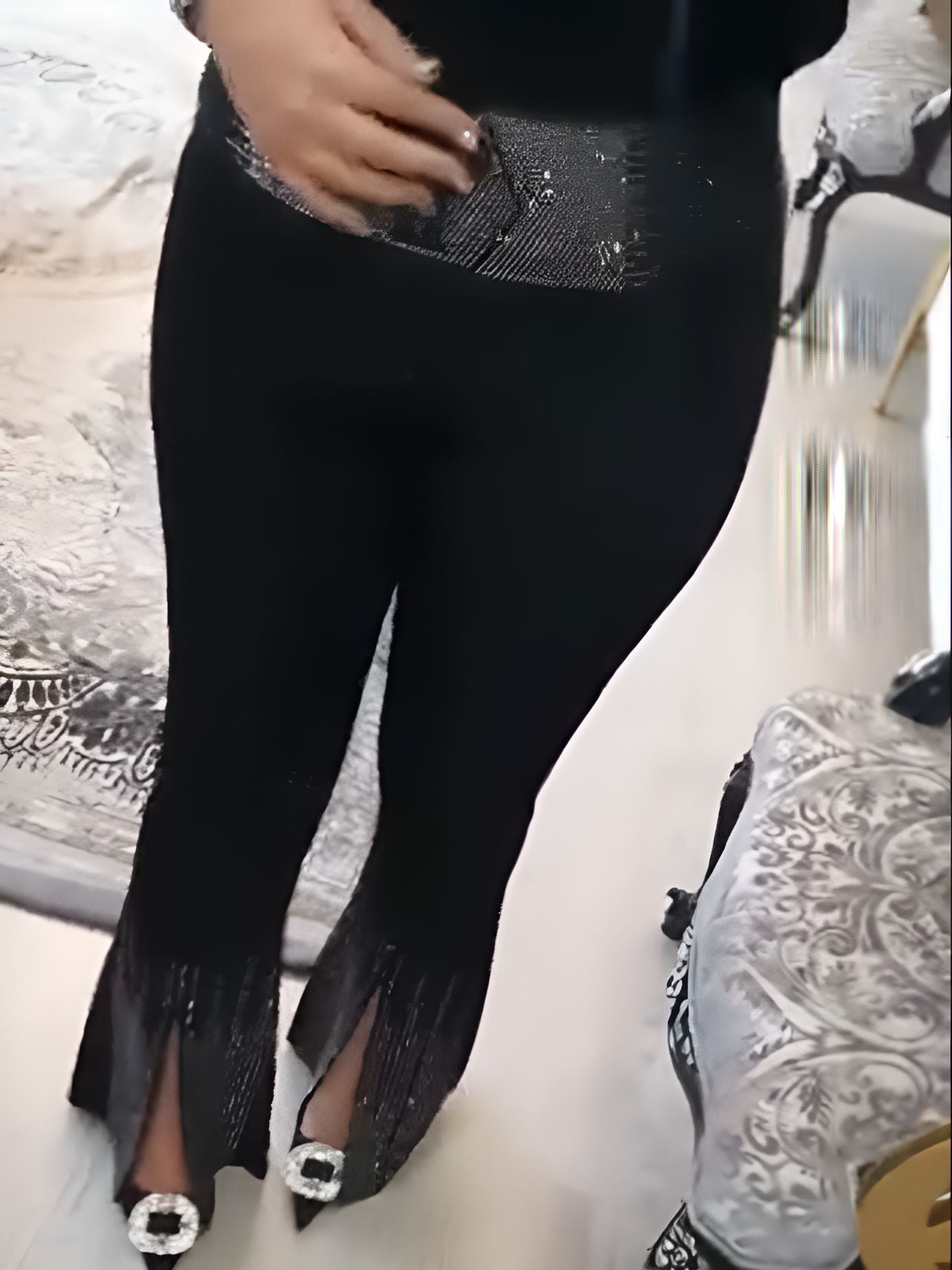 Smart vertical striped diamond pants