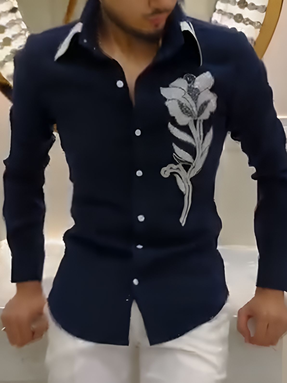 Silver Floral Shirt