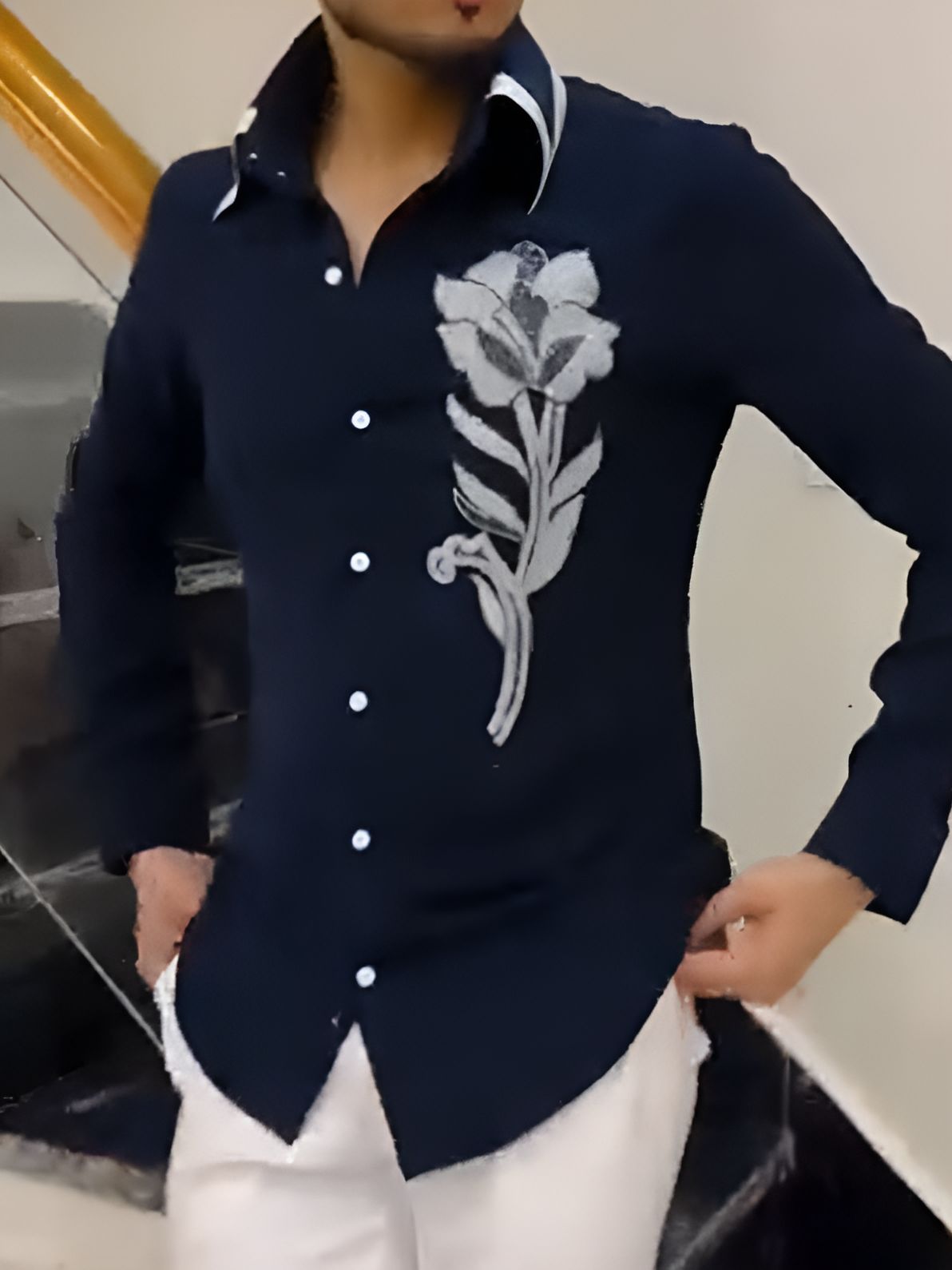 Silver Floral Shirt
