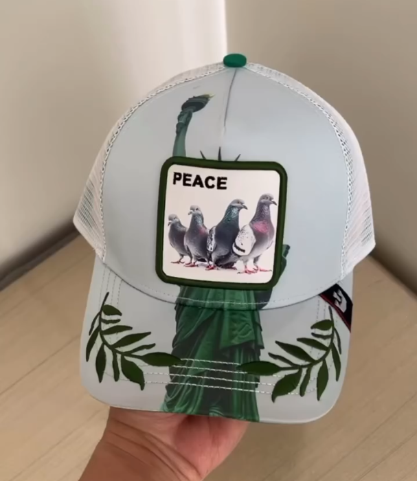 Sunscreen Mesh Pure Cotton Embroidered Peace Dove Baseball Cap