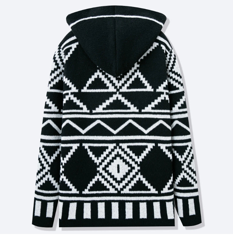 Black & White Knit Cardigan