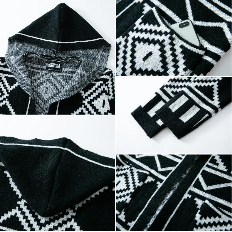 Black & White Knit Cardigan