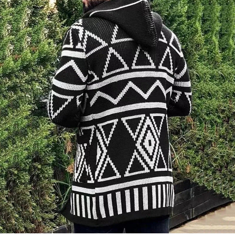 Black & White Knit Cardigan