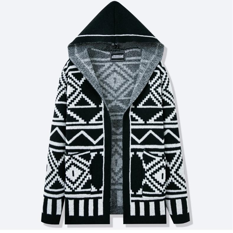 Black & White Knit Cardigan