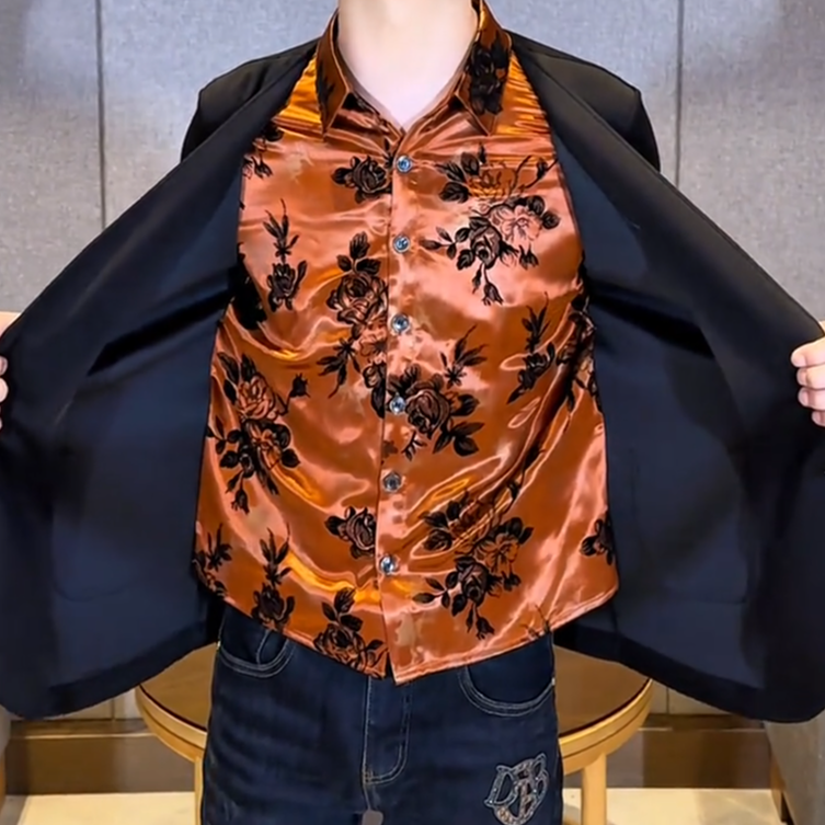 Silk Knit Fake Two-Piece
