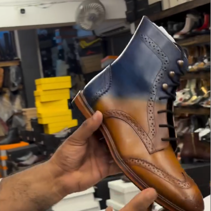 Blue-Brown Ankle Boots