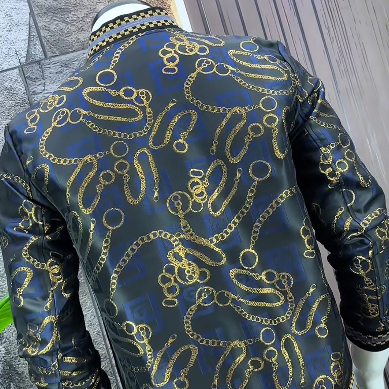 Gold Chain Navy Jacket