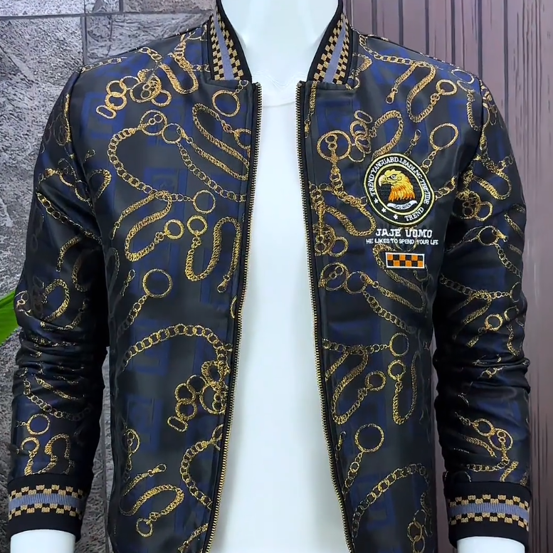 Gold Chain Navy Jacket