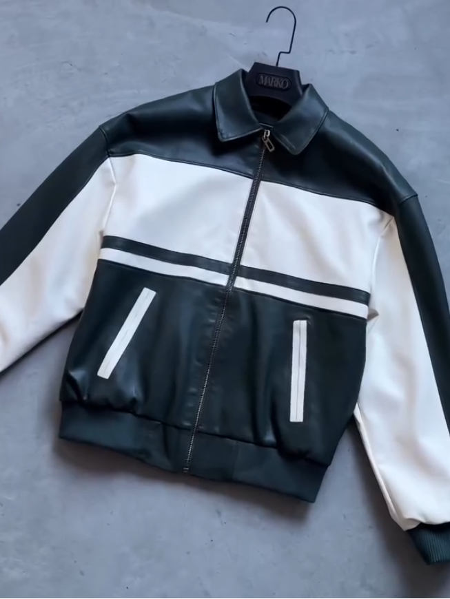 Black & White Leather Jacket