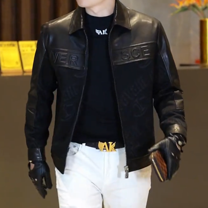 Cropped Shearling-Leather Jacket