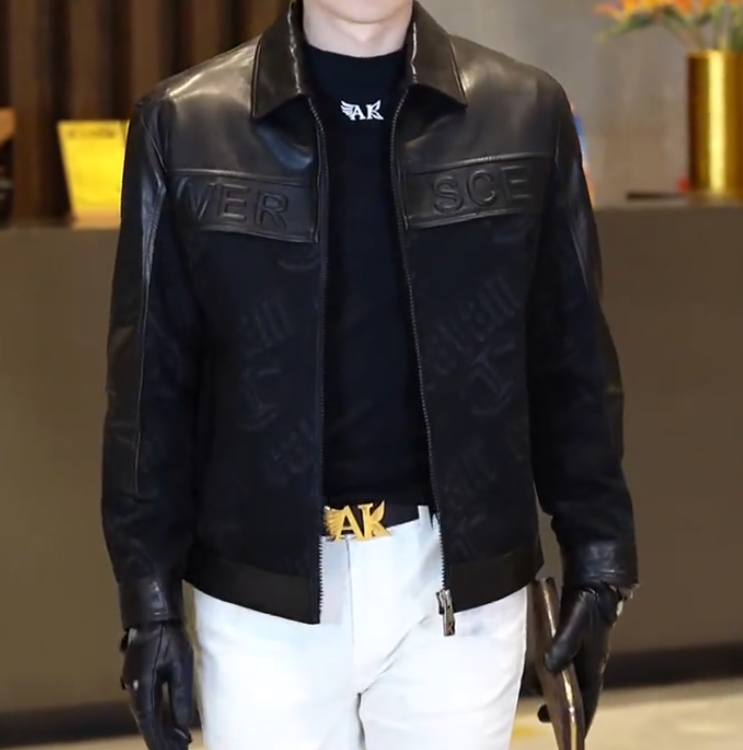Cropped Shearling-Leather Jacket