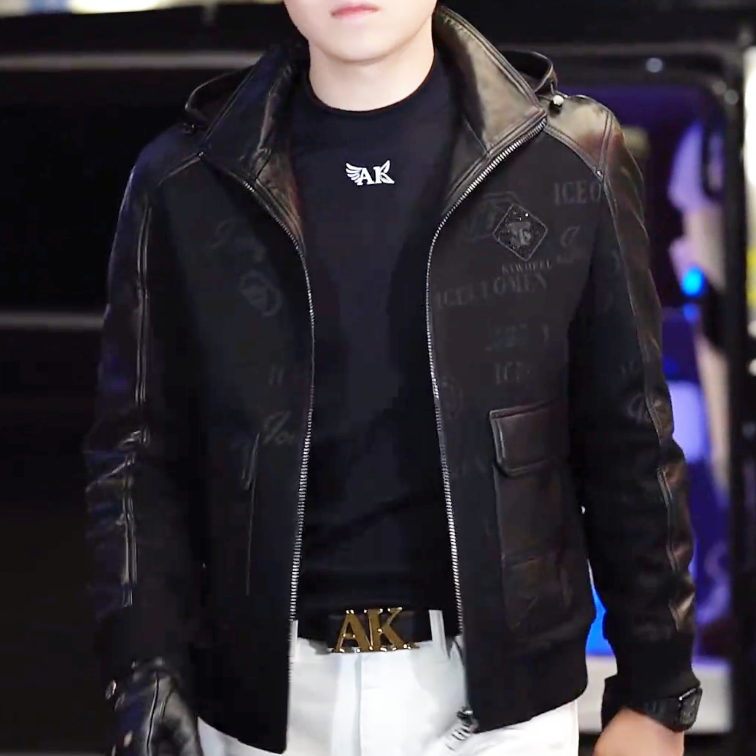 Hooded Leather Jacket