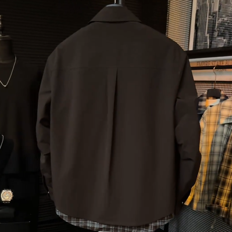 Fake Two-Piece Brown Jacket