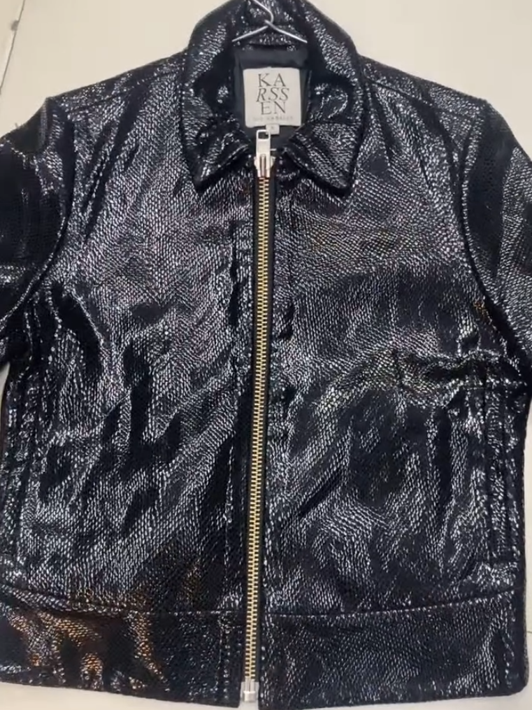 Snake Print Fashion Leather Jacket