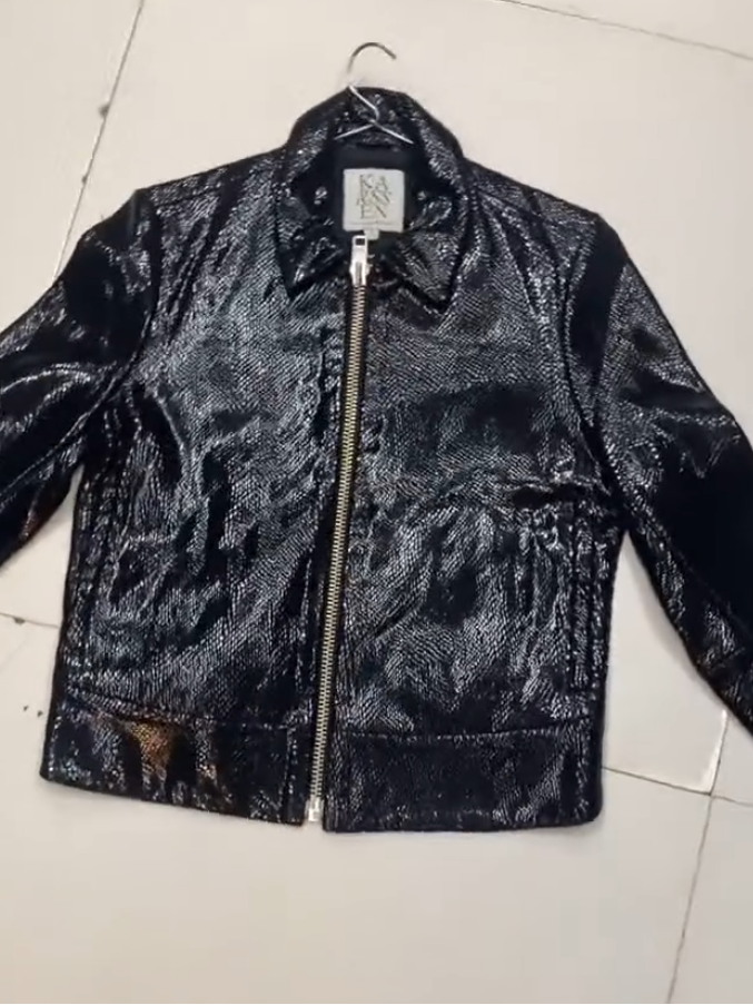 Snake Print Fashion Leather Jacket