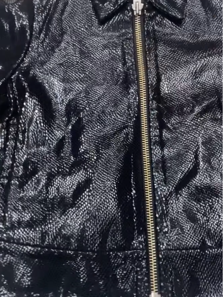 Snake Print Fashion Leather Jacket