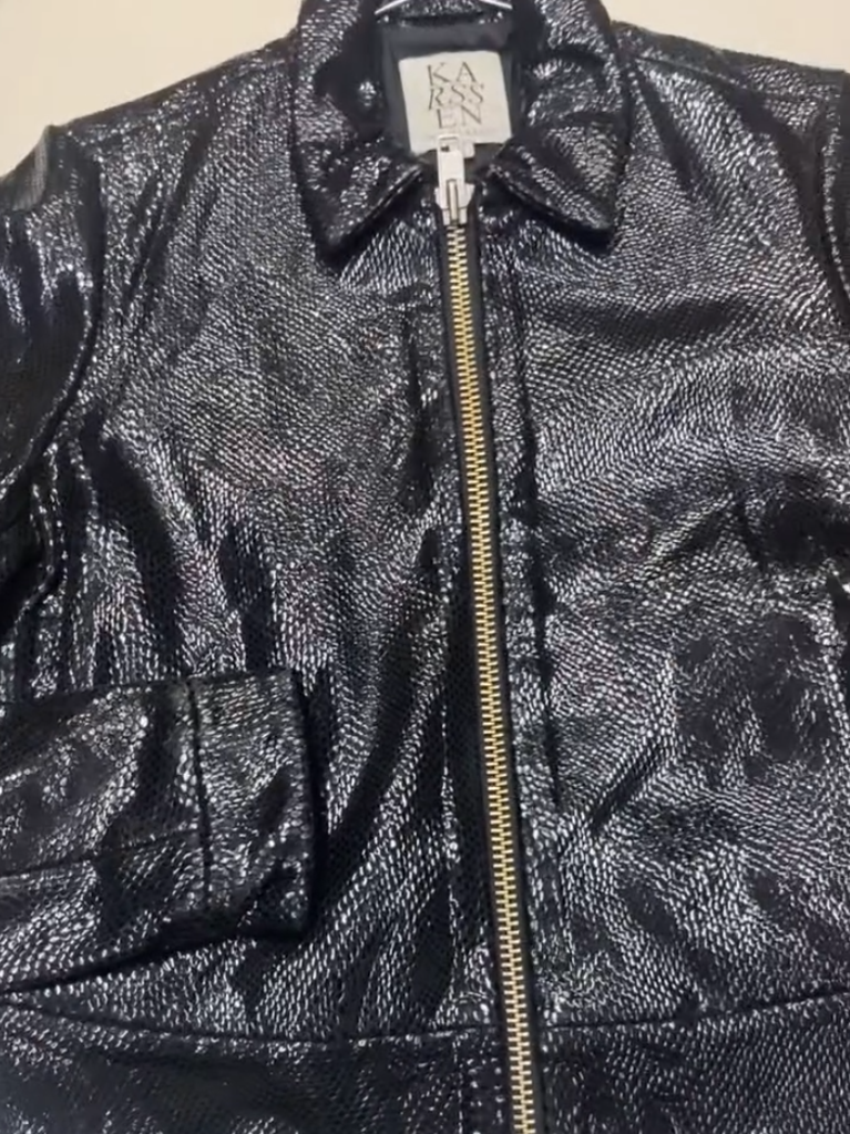 Snake Print Fashion Leather Jacket
