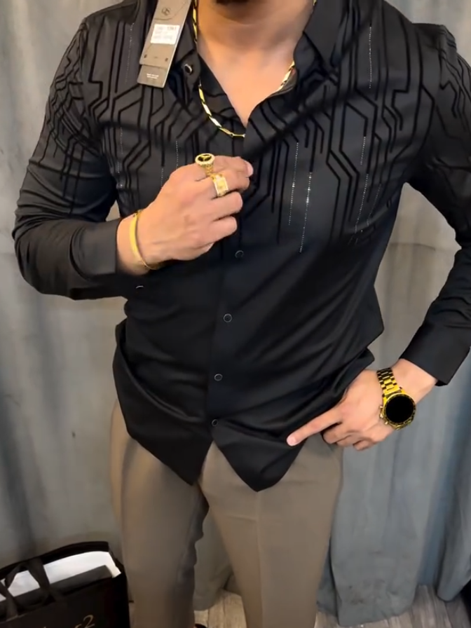 Understated Black Crystal Shirt