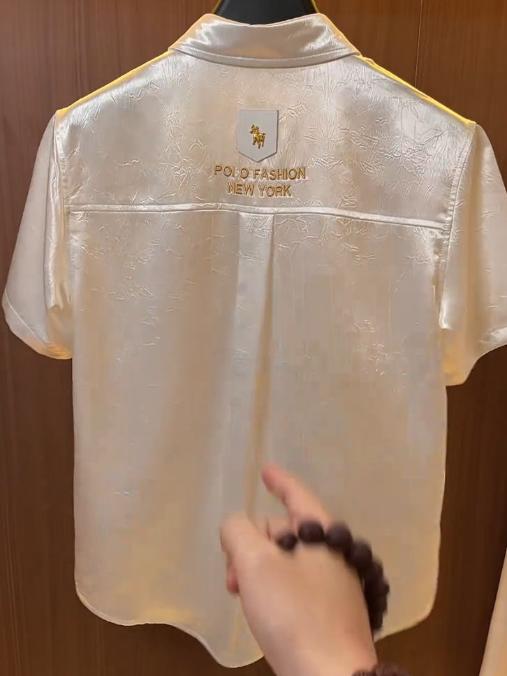 Glossy Short-Sleeve Shirt