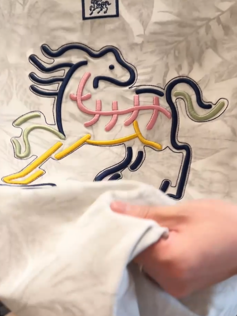 Embroidered Horse Multi-Color Tee