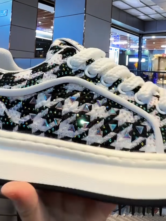 Houndstooth Crystal Sneakers