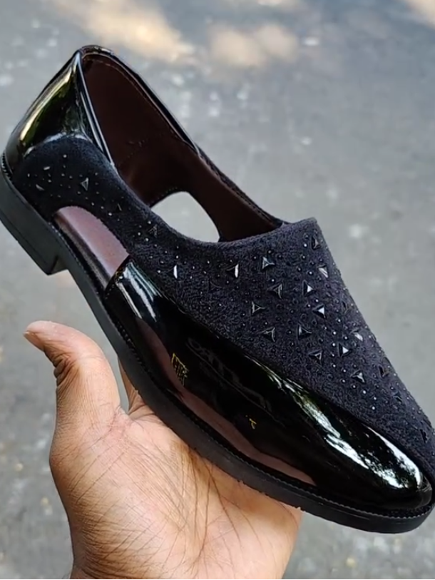 Triangle diamond men's leather shoes