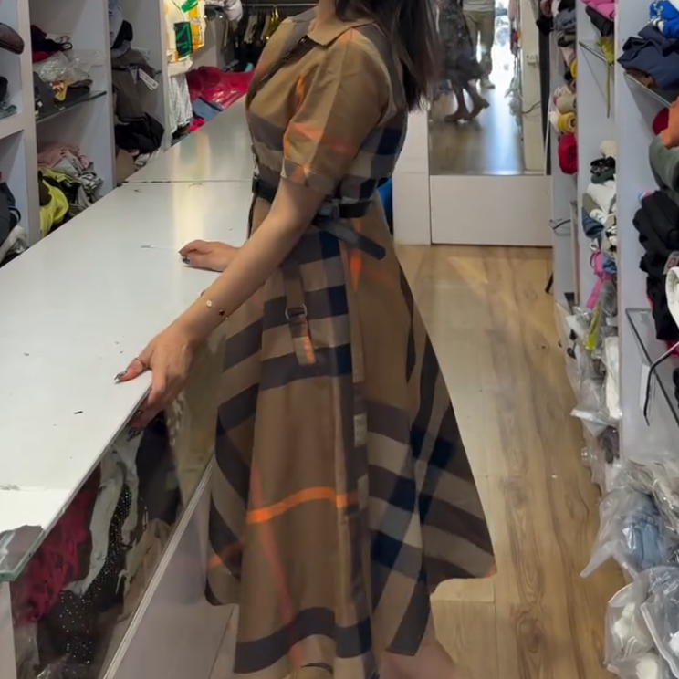 Plaid women's dress
