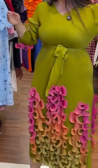Gradient contrast spiral skirt
