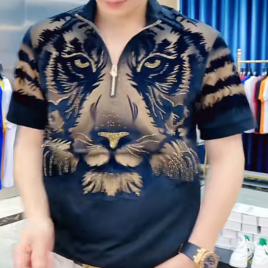 Tiger zipper polo
