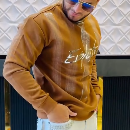 Brown Sequin Letter Hoodie