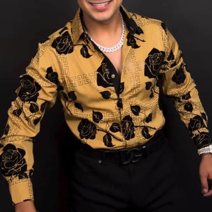 Black Rose Yellow Shirt