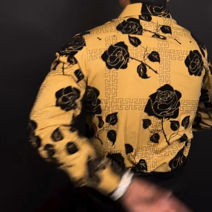 Black Rose Yellow Shirt