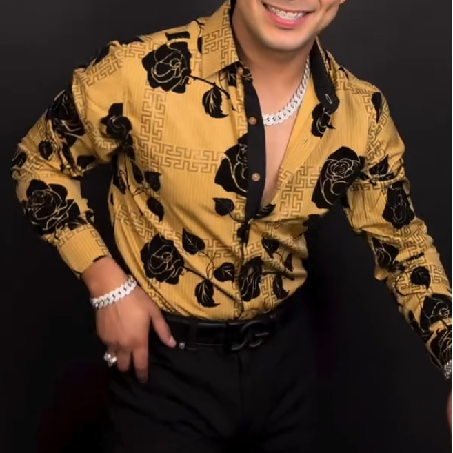 Black Rose Yellow Shirt