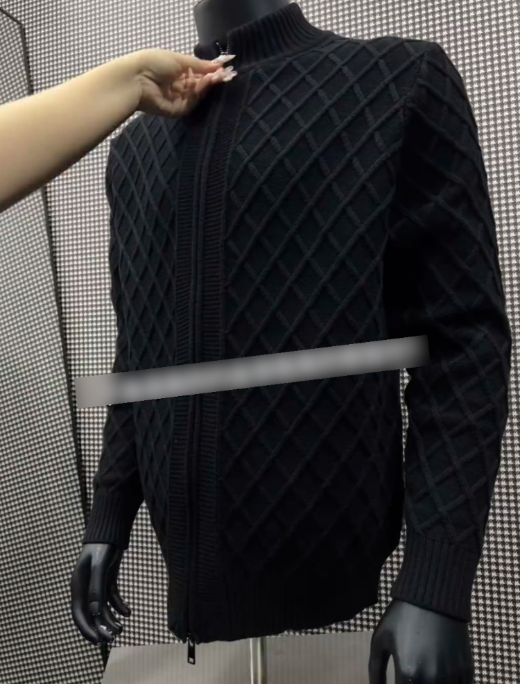 Black Diamond Pattern Cardigan