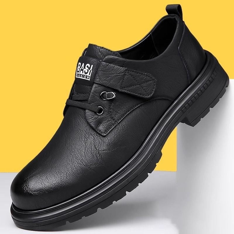 Velcro men's leather shoes