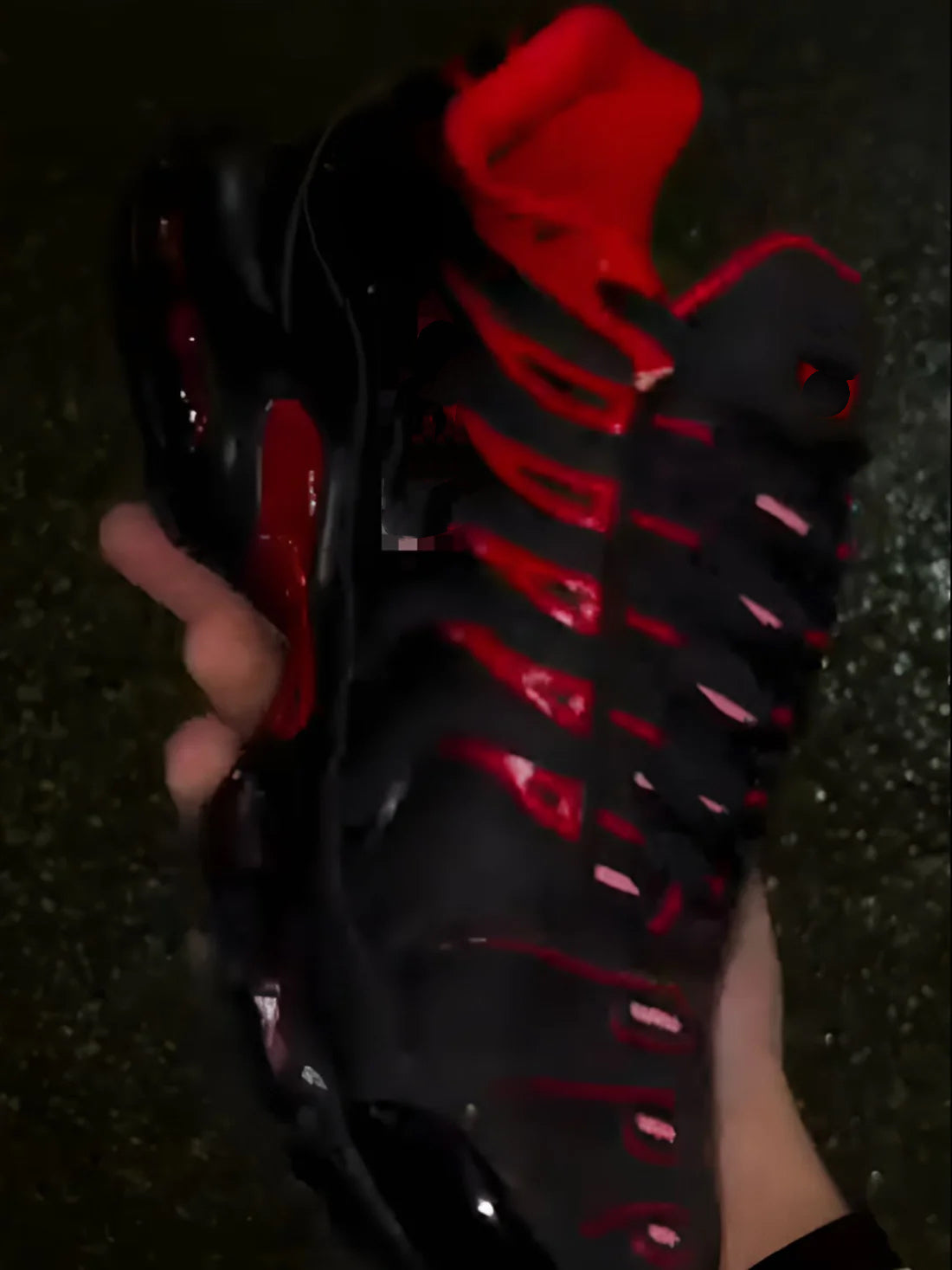 Black Triangle Red Sole Sneakers