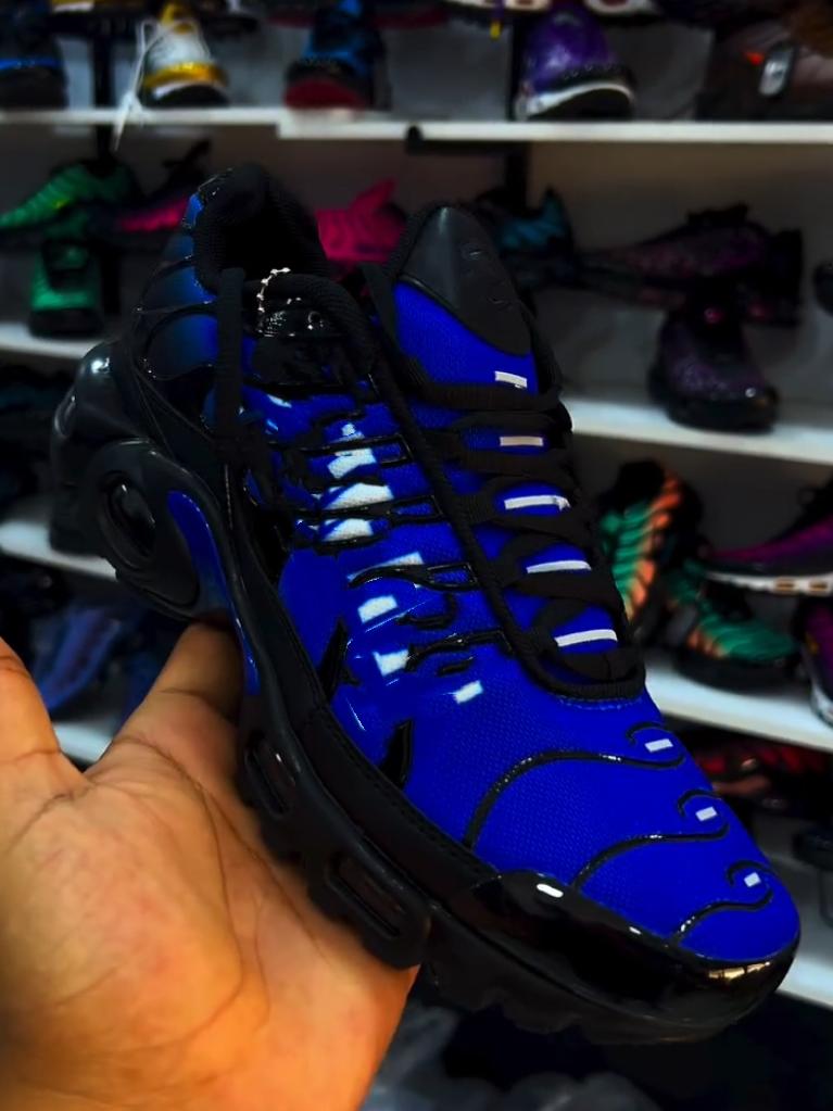 Blue & White Letter Sneakers